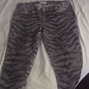 Gray Zebra Print Pants